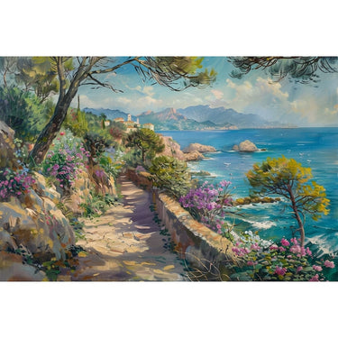 Mediterranean Seaside Landscape Canvas